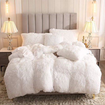 Cristal Velvet Plush Fluffy Lençóis de Quatro Peças Confort Set com 100% de fibra de poliéster