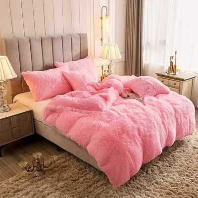 Cristal Velvet Plush Fluffy Lençóis de Quatro Peças Confort Set com 100% de fibra de poliéster