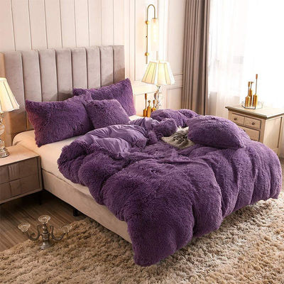 Cristal Velvet Plush Fluffy Lençóis de Quatro Peças Confort Set com 100% de fibra de poliéster