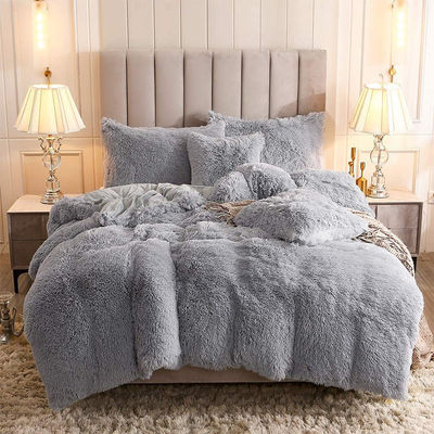 Cristal Velvet Plush Fluffy Lençóis de Quatro Peças Confort Set com 100% de fibra de poliéster