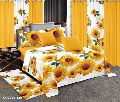 Moda Flor Vermelha de Casamento 13pcs Set de roupa de cama com tamanho personalizado e cortinas correspondentes