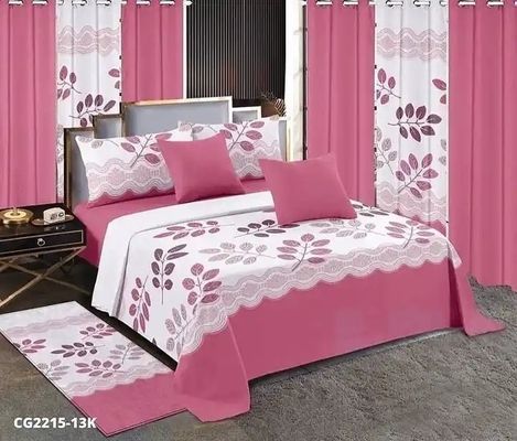 Moda Flor Vermelha de Casamento 13pcs Set de roupa de cama com tamanho personalizado e cortinas correspondentes