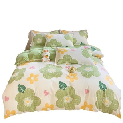 8PCS Setes de roupa de cama de microfibra impressa com cortinas de cores personalizadas