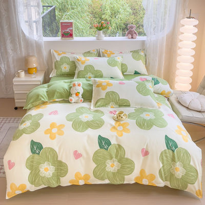 8PCS Setes de roupa de cama de microfibra impressa com cortinas de cores personalizadas