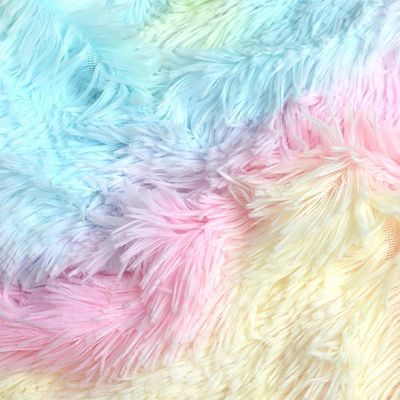 200TC Contagem de fios Set de roupas de cama de pele falsa Duvet Mink Rainbow Plush Fluffy Luxury Fitted Sheets Set