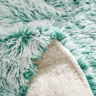 200TC Contagem de fios Set de roupas de cama de pele falsa Duvet Mink Rainbow Plush Fluffy Luxury Fitted Sheets Set