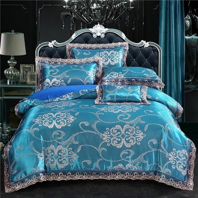 4pcs coloridos Microfibra Impresso Queen Bedding Sets para hotel luxo e conforto