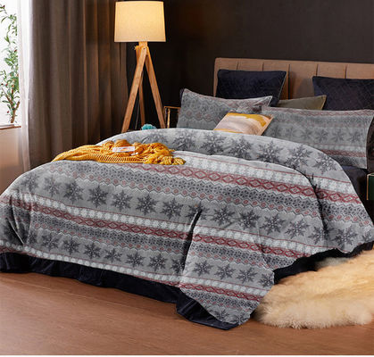 Largo de veludo de tamanho personalizado 4pcs Cobertura de cobertor de lã de flanela espessa para o Inverno