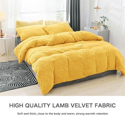 Largo de veludo de tamanho personalizado 4pcs Cobertura de cobertor de lã de flanela espessa para o Inverno