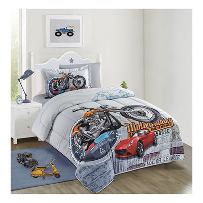 Casa 4PCS Conjunto Cartoons Carinhosos Impressos Crianças Cobertura de Cobertura Conjunto 100% Algodão Confortador de Cama