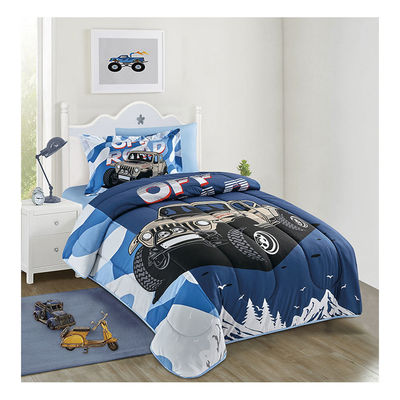 Casa 4PCS Conjunto Cartoons Carinhosos Impressos Crianças Cobertura de Cobertura Conjunto 100% Algodão Confortador de Cama