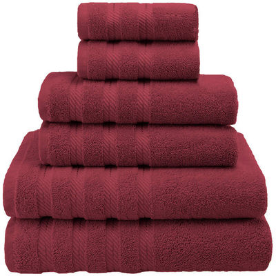 Super Soft Luxury Dobby Border 6 Peças 100% Toalha de algodão