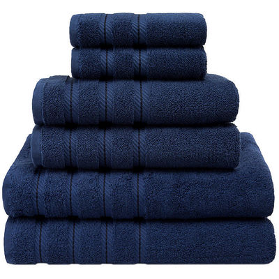 Dobby Border de luxo à prova de crianças 6 peças 100% de algodão Toalha para banheiro chuveiro