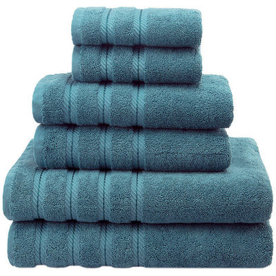 Dobby Border de luxo à prova de crianças 6 peças 100% de algodão Toalha para banheiro chuveiro