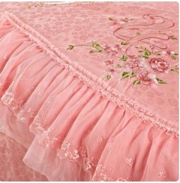 Set de roupa de cama de casamento de luxo de 10 peças com lençol de cama e cobertura de tecido de algodão tecido 200TC