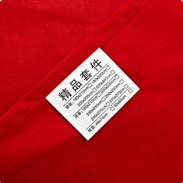 Set de roupa de cama de casamento de luxo de 10 peças com lençol de cama e cobertura de tecido de algodão tecido 200TC