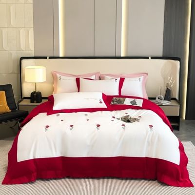 Artesanato de bordados requintados 100% de algodão Quilt Set de cama para dormir confortável 4 Pcs