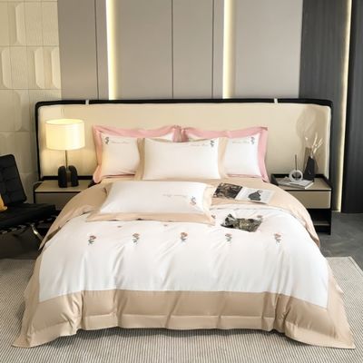 Artesanato de bordados requintados 100% de algodão Quilt Set de cama para dormir confortável 4 Pcs