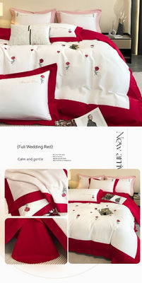 Artesanato de bordados requintados 100% de algodão Quilt Set de cama para dormir confortável 4 Pcs