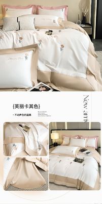 Artesanato de bordados requintados 100% de algodão Quilt Set de cama para dormir confortável 4 Pcs