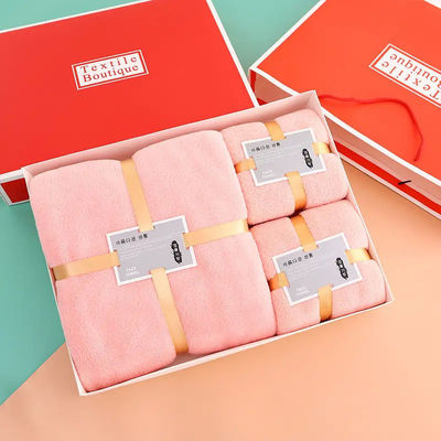 Set de toalha de banho presente para casa e hotel em cor personalizada de lã de coral espessa