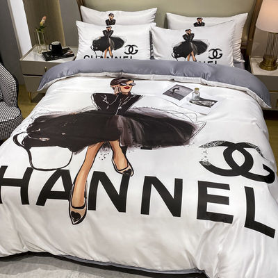 Kit de Casamento em Quatro Peças 100% Poliéster Impresso 3D Luxury King Size Set de Roupas de Cama para Você