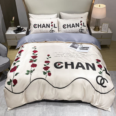 Kit de Casamento em Quatro Peças 100% Poliéster Impresso 3D Luxury King Size Set de Roupas de Cama para Você