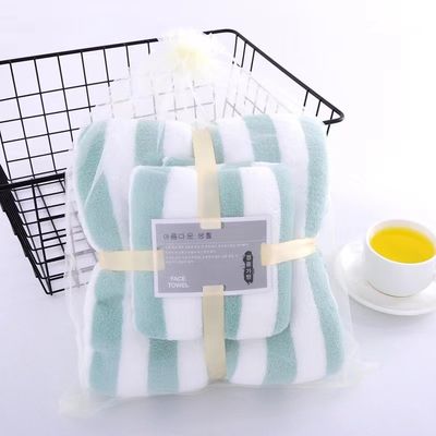 Toalha de banho de lã de coral tecida Larga borda embalada espessa e absorvente Ideal para presentear