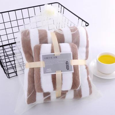 Toalha de banho de lã de coral tecida Larga borda embalada espessa e absorvente Ideal para presentear
