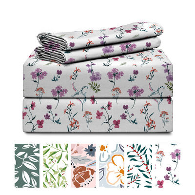 100% Poliéster Multi Dimensões Custom Printed Sheet Set para Queen Size e King Fitted Sheet