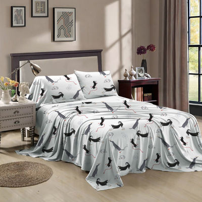 100% Poliéster Multi Dimensões Custom Printed Sheet Set para Queen Size e King Fitted Sheet