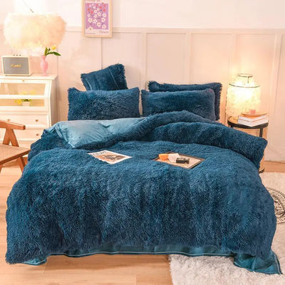 Conjunto de roupa de cama de enchimento de poliéster de cor sólida