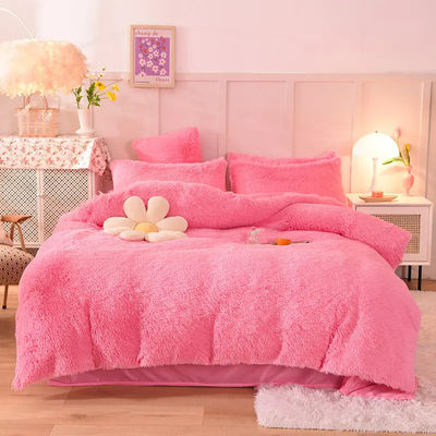 Conjunto de roupa de cama de enchimento de poliéster de cor sólida