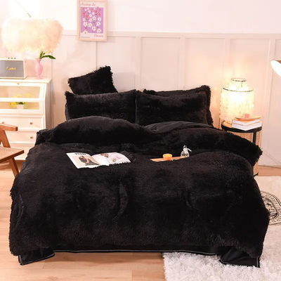 Conjunto de roupa de cama de enchimento de poliéster de cor sólida