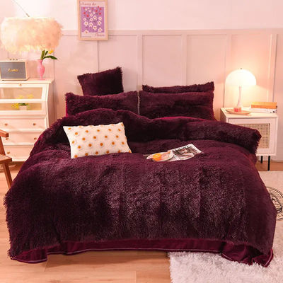 Conjunto de roupa de cama de enchimento de poliéster de cor sólida