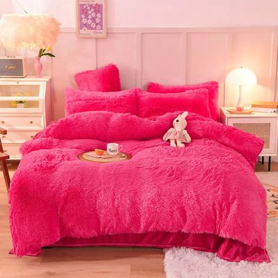 Conjunto de roupa de cama de enchimento de poliéster de cor sólida