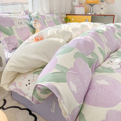 Set de roupa de cama de poliéster de 4 peças com opções de personalização