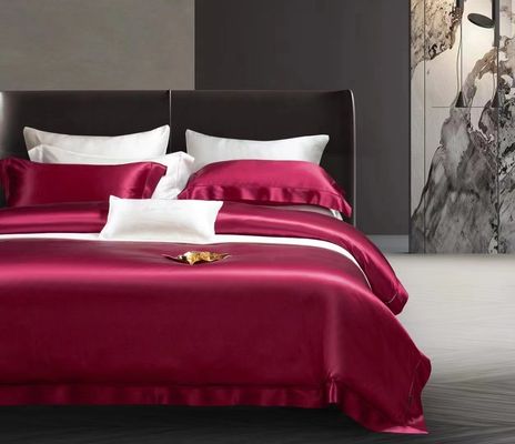 Set de roupas de cama de seda de tamanho queen lençóis de cetim 4 lençóis Set de cobertura de cama para casa hotel luxo