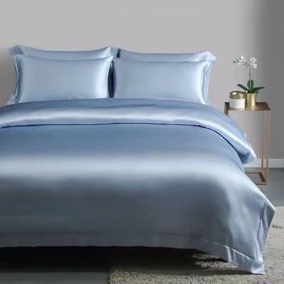 Set de roupas de cama de seda de tamanho queen lençóis de cetim 4 lençóis Set de cobertura de cama para casa hotel luxo