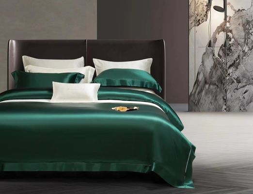 Set de roupas de cama de seda de tamanho queen lençóis de cetim 4 lençóis Set de cobertura de cama para casa hotel luxo