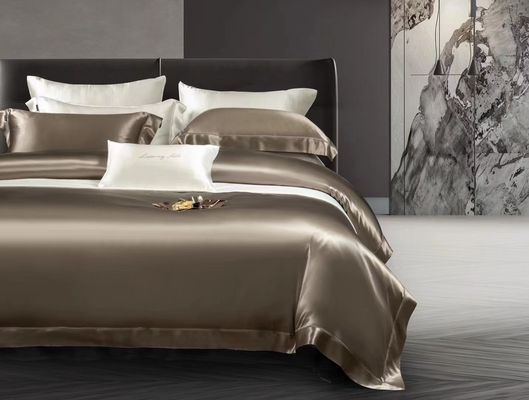 Set de roupas de cama de seda de tamanho queen lençóis de cetim 4 lençóis Set de cobertura de cama para casa hotel luxo