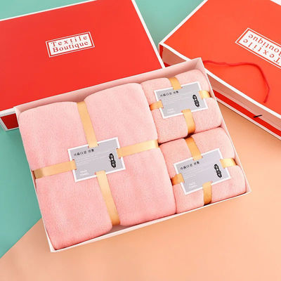 Toalha de banho retangular macia e absorvente para SPA Microfibra de lã de coral espessa
