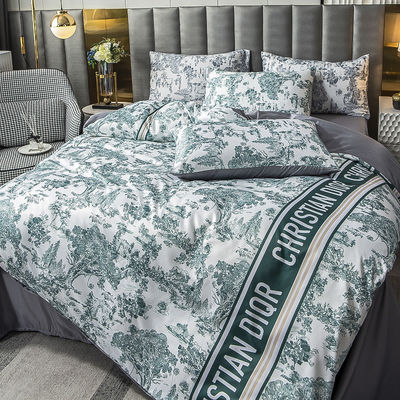 Set de roupa de cama de impressão diagonal com padrão diagonal