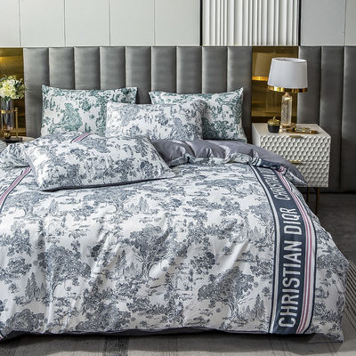 Set de roupa de cama de impressão diagonal com padrão diagonal
