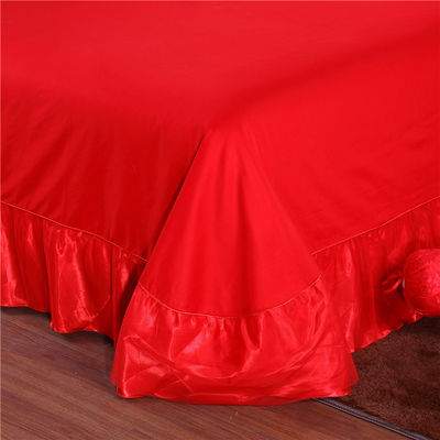 Conjunto de roupa de cama Casamento de luxo 100% algodão 200TC Lenço de cama Quilt roupa de cama anti-puxa Conjunto