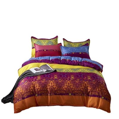Home Hotel Bohemian Double Duvet Cover Set Azul com Set de Cama de Boho Marrom