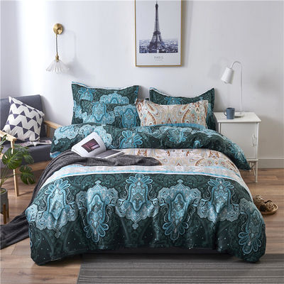 Home Hotel Bohemian Double Duvet Cover Set Azul com Set de Cama de Boho Marrom