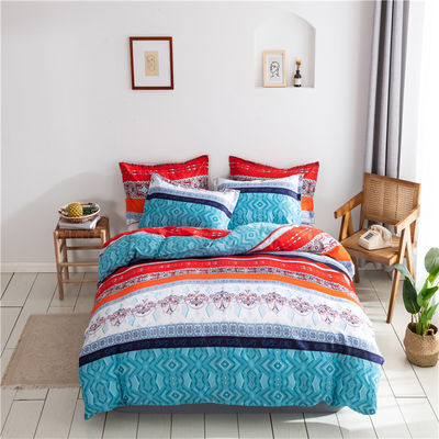 Home Hotel Bohemian Double Duvet Cover Set Azul com Set de Cama de Boho Marrom