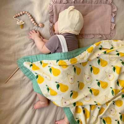 Padrão de estilo de bebê de bambu algodão gaze banho cobertor recém-nascido conjunto para cama de berço classe A