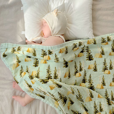 Padrão de estilo de bebê de bambu algodão gaze banho cobertor recém-nascido conjunto para cama de berço classe A